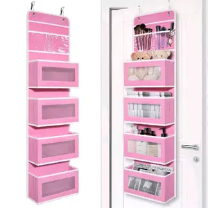 Over the Door Organizer No Drilling Required | Large Capacity Hanging Storage Organizer for Closet, Bathroom & Bedroom | Easy Install Space Saver