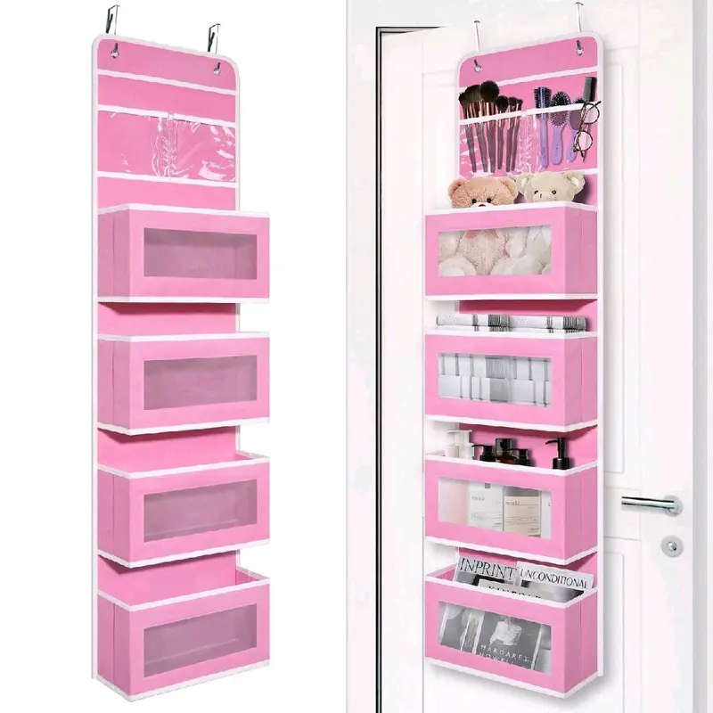 Over the Door Organizer No Drilling Required | Large Capacity Hanging Storage Organizer for Closet, Bathroom & Bedroom | Easy Install Space Saver