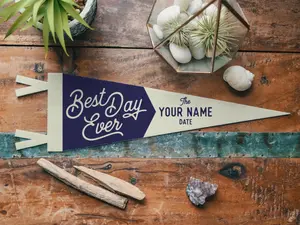 Custom Heritage Wedding Sign Felt Pennant