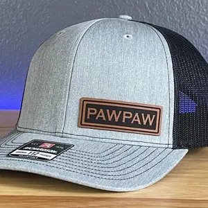 PAWPAW Side Leather Patch Hat for Grandpa Father's Day Gift
