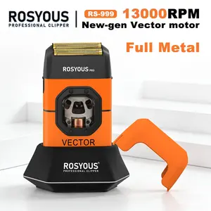 ROSYOUS RS-999 Shaving Razor Man Magnetic Vector Motor 13000RPM Full Metal with Dock 2000mAh Professional Shaver Barber Shop