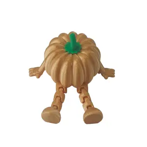 3D printed movable joint pumpkin figure, internet-famous trendy toy, stress-relief, bendable decorative creative funny toy