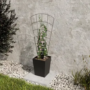 39 in. H Pewter Metal Pot Trellis