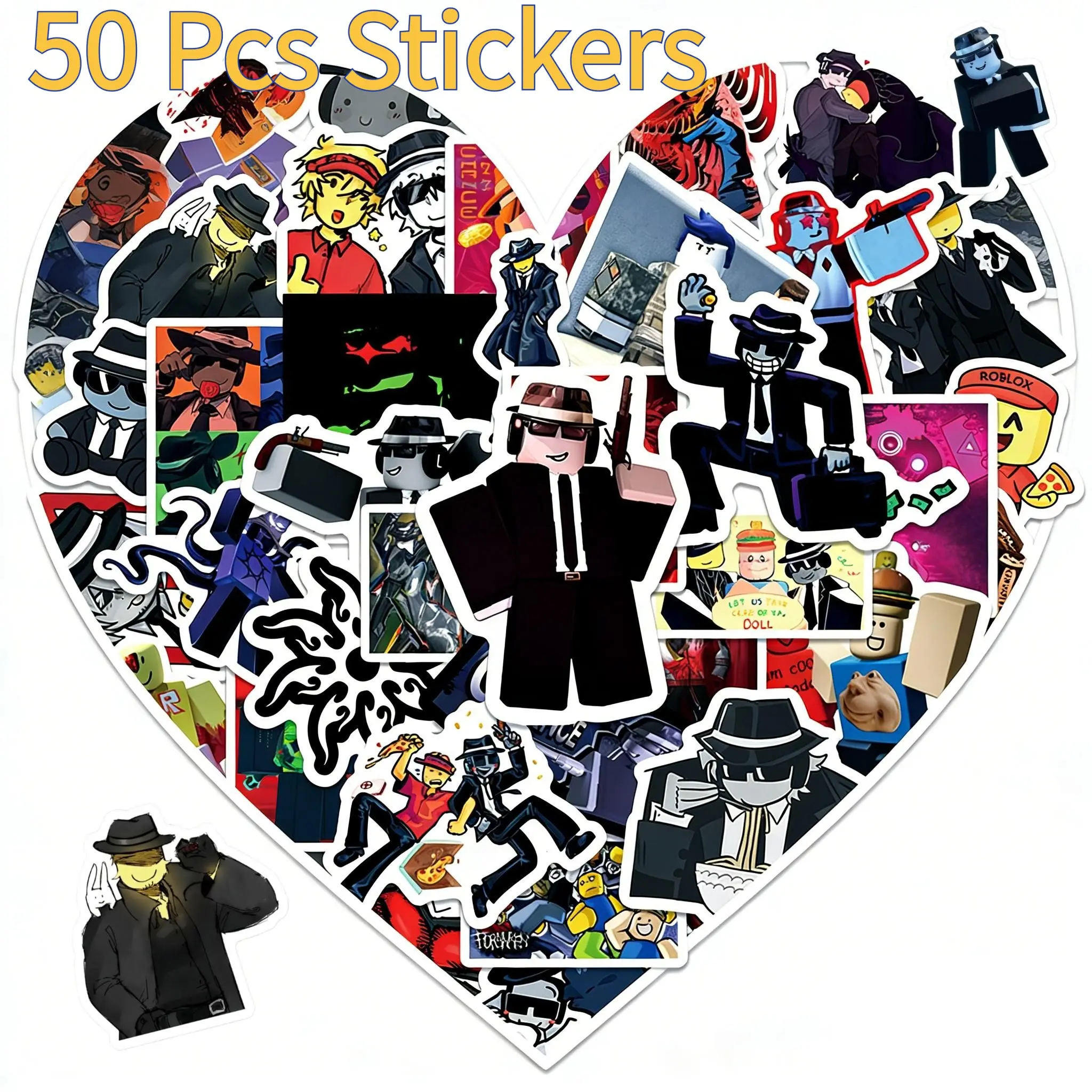 50 Forsaken Chance Shedletsky Anime Stickers, Waterproof Cartoon Graffiti Decals for Cars Bikes Luggage, Automobile Decals, Creative Decorative Stickers, Vehicle Exterior Decoration, Truck Car Decal, Decals For Vehicles