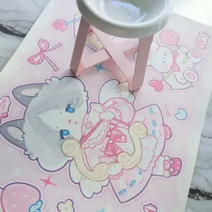 FurrE Cupid Mat +Pet Food mat/ Placemat (For Dogs & Cats) Valentine Themed+ Keeps Floor Clean