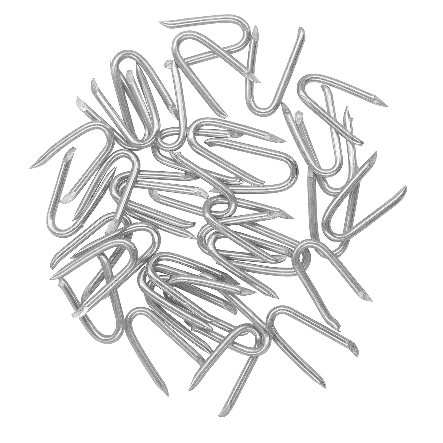 Steel Wire Fencing Staples (200 pcs)  Galvanized U-Shaped Fasteners Nails for Mesh and Woven