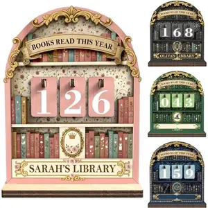 Annual Reading Book Counter, Reading Challenge Goal Tracker, Ideal Gift for Teachers Writers Librarians, Home Office Decor, Progress Tracking