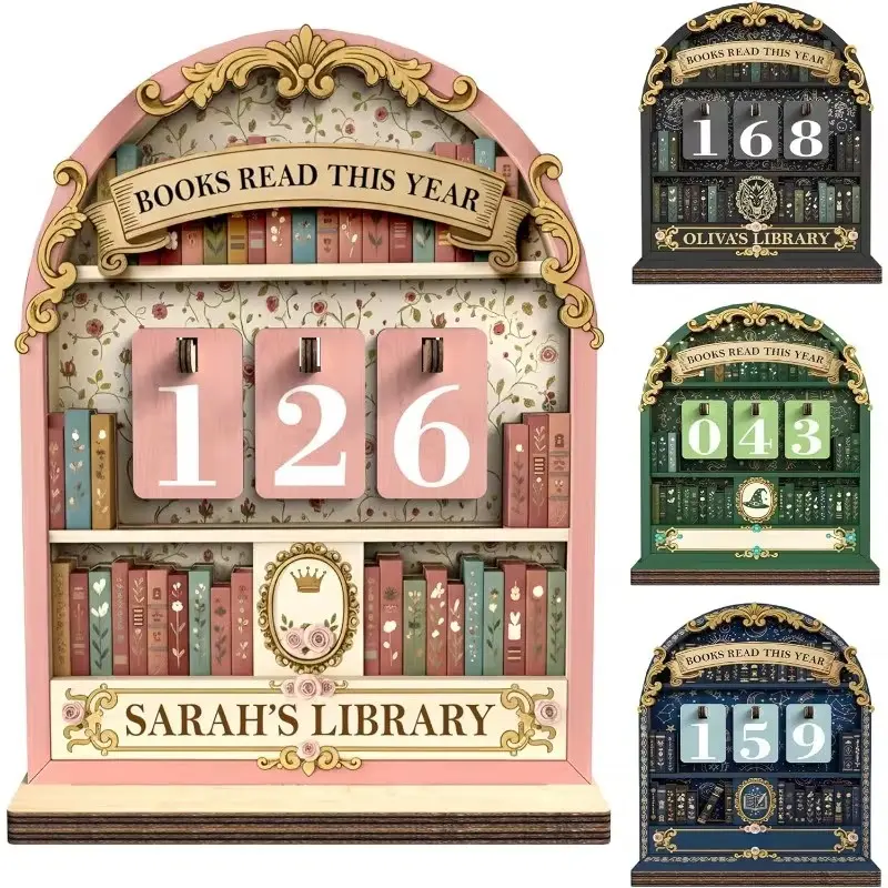 Annual Reading Book Counter, Reading Challenge Goal Tracker, Ideal Gift for Teachers Writers Librarians, Home Office Decor, Decorative Element, Aesthetic, Progress Tracking, Library