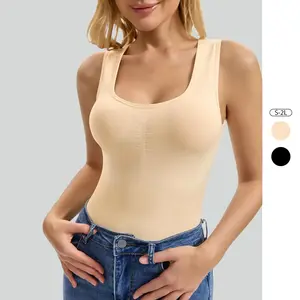 Imily Bela Square Neck Shapewear Camisole Seamless Tummy Control Compression Tank Top for Under Dresses