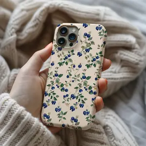 Coquette Spring Blueberry Garden Phone Case - Vintage Fruit Aesthetic Tough Phone Case, Gift for her.