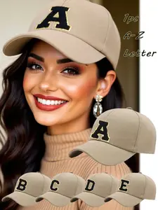 26 Letter Vintage Embroidered Baseball Cap, Adjustable Snapback Cap, Classic Solid Color Design, Adjustable Soft Breathable Sweat-Wicking Sports Outdoor Hat