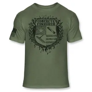 Concrete Finisher Crest T-Shirt – Coat of Arms Tee for Cement Workers & Proud Concreters Who Bleed Strength and Grit