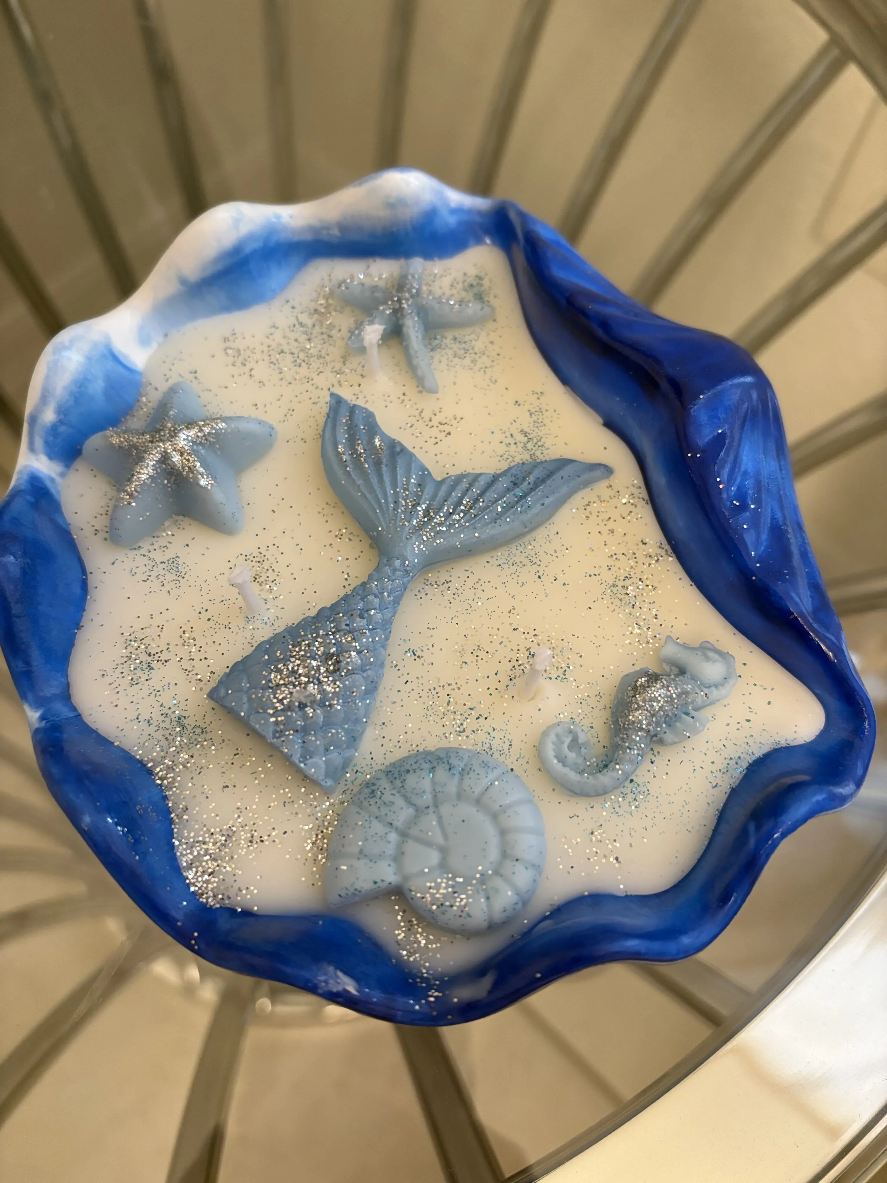 Handmade  Ocean Candle -Mermaid Shell Candle / Coastal Home Decor Decoration