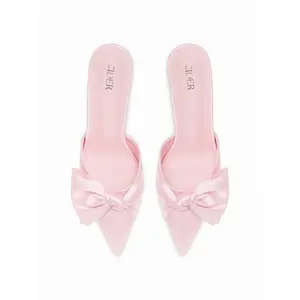 Cider POINTED TOE BOWKNOT DECOR HEELS