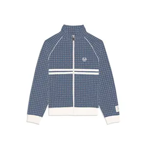 Dallas Houndstooth Track Jacket- Maritime Blue