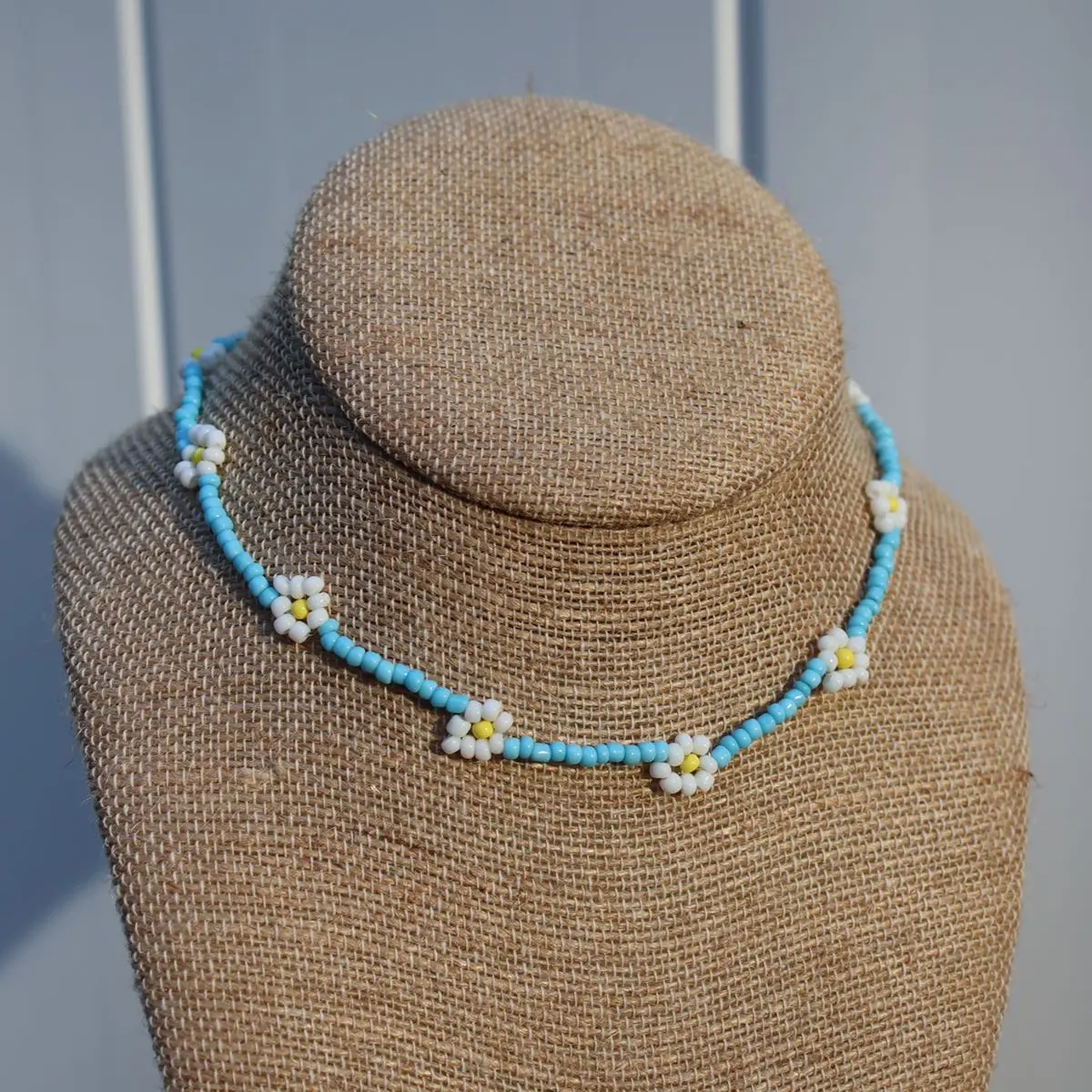 Gigi Boucheron's Blue Daisy Beaded Choker from 'The Summer I Turned Pretty' | TSITP jewelry | Gigi's seed bead necklace | Teen Jewelry