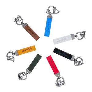 Alcantara SRT Logo Hot Iron Pressed Keychains - FRONT and BACK Side Logo Display with Colorful Options