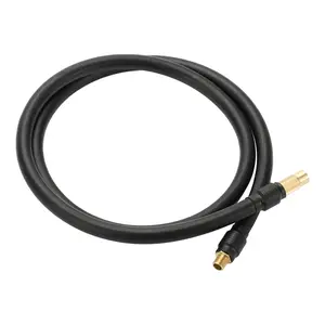 Universal Tire Inflator Extension Tube Air Pump Extend Hose Adapter Tire Valve 45.28inch M8x0.8 10mm OD Durable Rubber Gold Tone Connector
