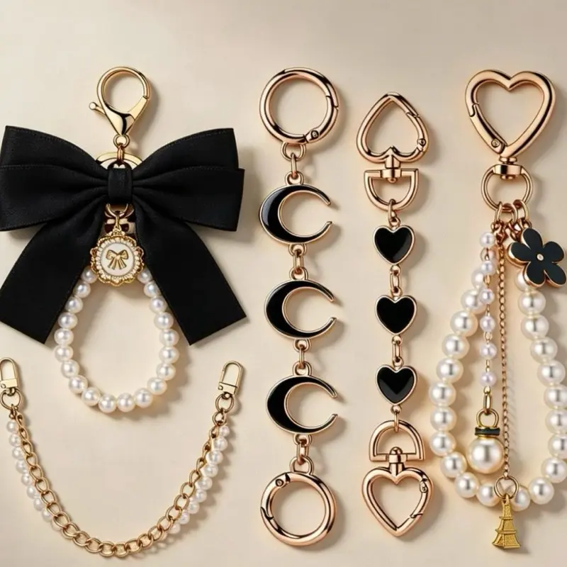 5pc Keychain Bag Charm ( Random Color Selected)