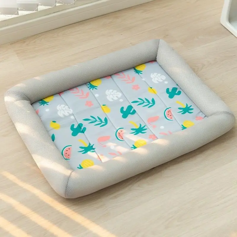 Cartoon Pattern Waterproof Dog Bed, Breathable Cat Cooling Mat for Summer, Cool Pet Nest Mattress, Comfy Sleeping Cushion for Cat House, Soft Kennel C