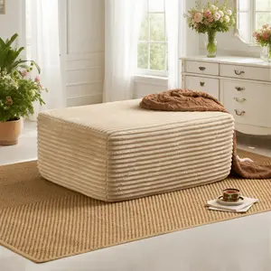 【Holiday Haul】OOSWIFT Poof Home Decor Floor Pouffe Ottoman Foot Rest Stool with Padded Seat ,Ottoman 29 x 37 x 16 Inches Bench,Storage Chest, Load 660lb, for Living Room, Bedroom, Entryway