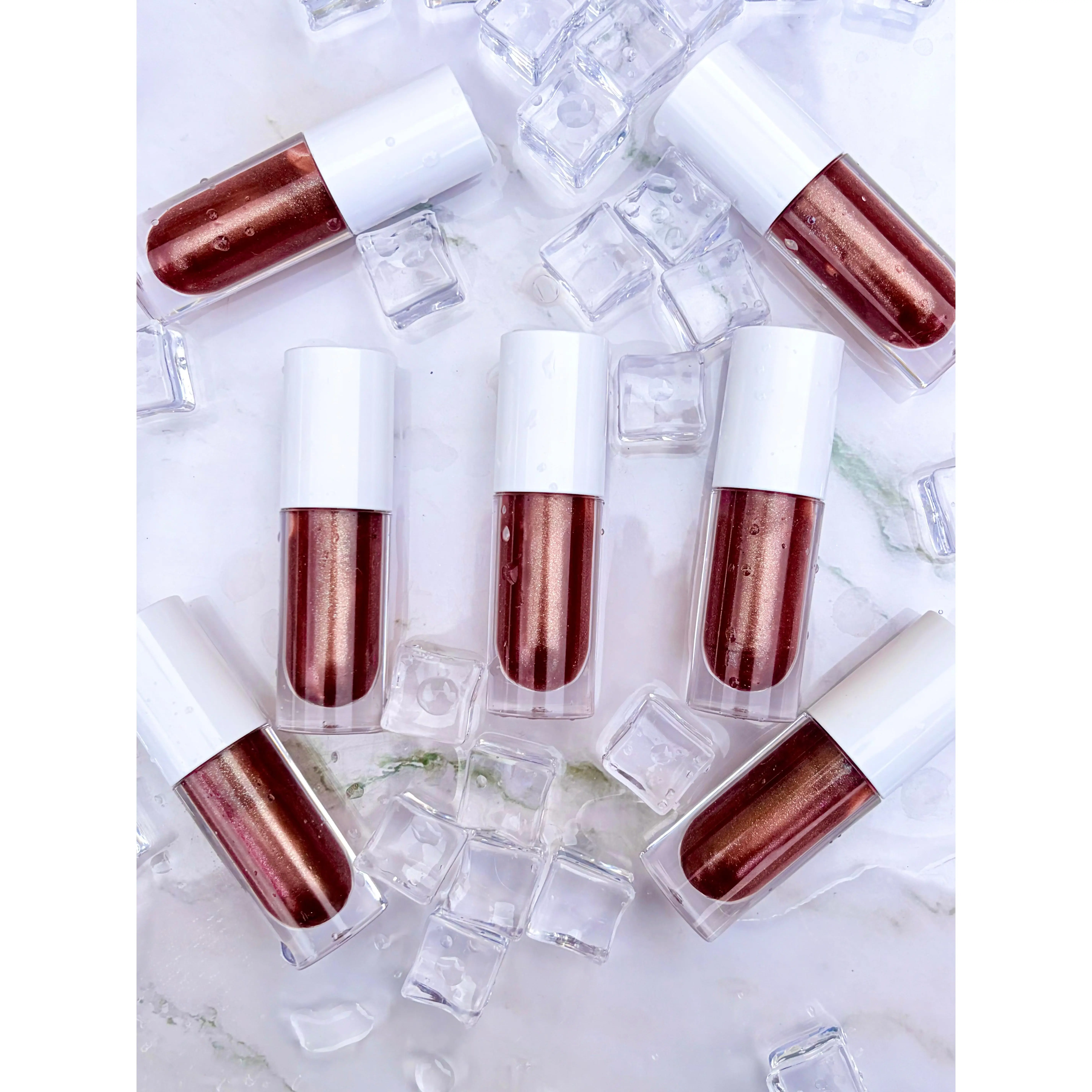 BrownStone High-Shine Lip Gloss with Golden Sparkles & Nourishing Oils for Soft Glossy Lips - Handmade with Grapeseed Oil & Coconut Oil