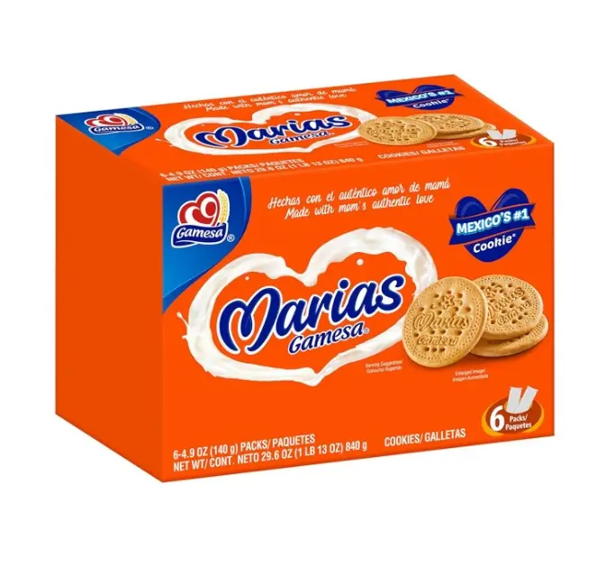 Gamesa Marias Cookies 4.9oz Sleeves, 29.6oz Total (Pack of 6) (Packaging May Vary)