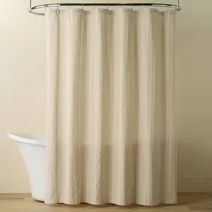 Vertical Stripe Shower Curtain Beige/Blush - Hearth & Hand with Magnolia