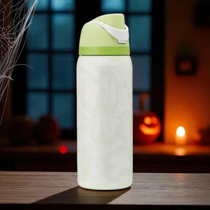 Owala Glow in the Dark Ghost Water Bottle FreeSip Insulated Tumbler Leak-Proof Halloween Limited Edition BPA Free Thermal Cup