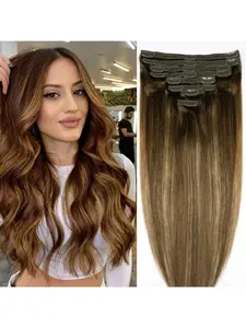 New Mother's Day product 4/27 120G 8pcs straight clip hair extensions, human hair extensions, invisible seamless hair extensions