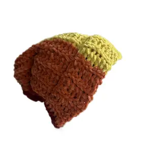 Chenille Smurf XL Women's Beanie - Oversized Chenille Material Fold-Over Design for Comfort & Style - Soft Cozy Warmth for Cooler Days