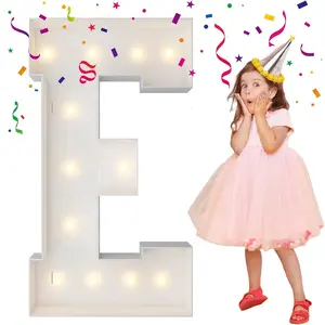 4FT Marquee Light Up Letters, Large Marquee Letters, Mosaic Balloon Frame Letters Big Letter For Engagement Wedding Decorations Birthday Party Backdrop Decor, Balloon Arch Kit Letter E
