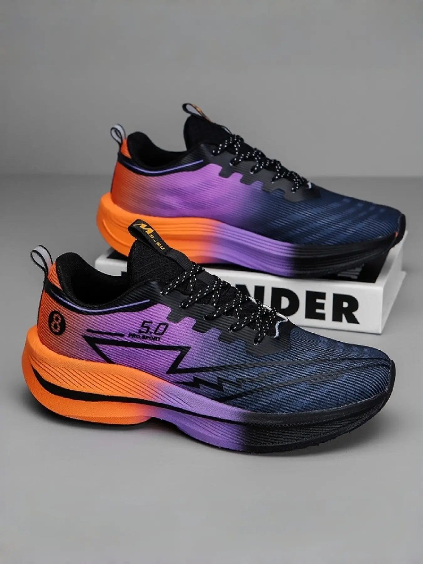 6-Color Trendy Fashion Running Shoes, Unique Gradient Print, Foot-protecting Supercritical Foam Cushion, Breathable Anti-slip Mesh for Physical Test, Fashionable Running Shoes, Cushioned Running Shoes