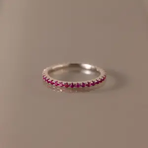 Endless Eternity Birthstone Ring in Silver by Caitlyn Minimalist - Dainty Sterling Silver Gemstone Stacking Ring - Custom Birthstone Jewelry - Personalized  Gift for Her