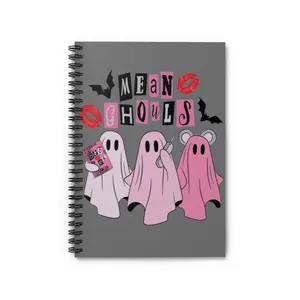 Halloween Mean Ghouls Dural Notetaking Journal Spiral Notebook - jjk  notebooks