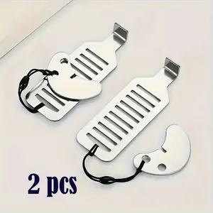 Portable Touch Control Door Lock, Polished Metal, No Installation Needed, Hotel & Home Use, Child Safety Top Door Blocker, Anti-Theft Single Person Door Stopper