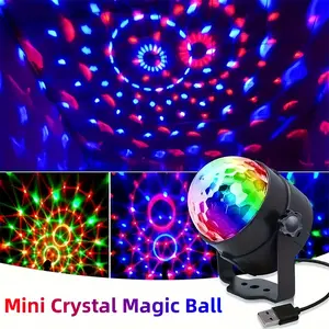 Sound-Control RGB Disco Ball USB Light, Multi-Color LED Lamp, Adjustable Stand, Perfect for Home Parties, Restaurants, Karaoke, Weddings