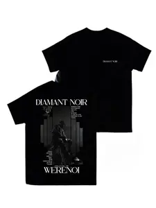 Werenoi Mens Heavyweight T-Shirt - Double-Sided Diamant Noir Graphic Tee, Breathable Regular Fit Streetwear Shirt