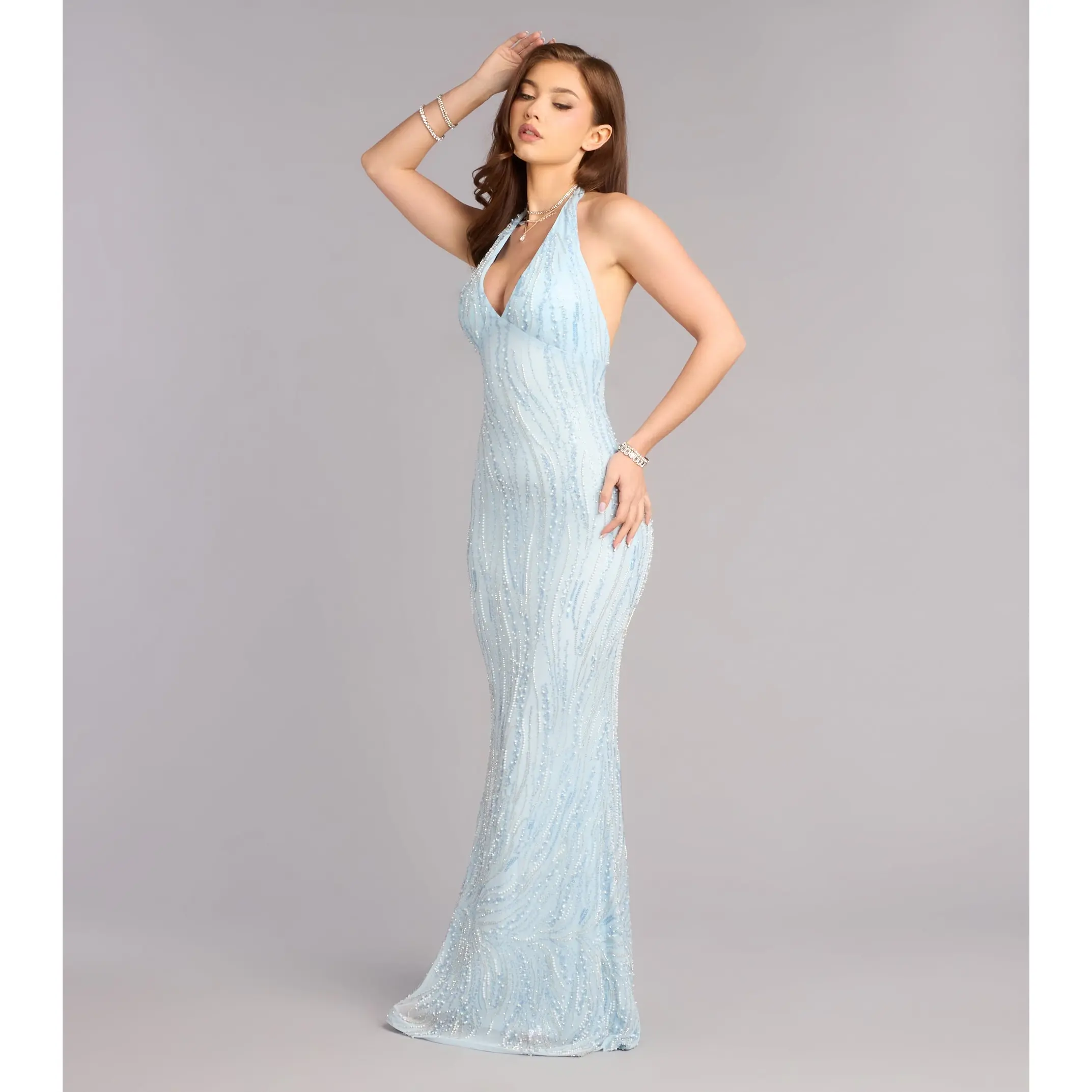Faith Sequin Pearl Bead Formal Dress - TikTok Shop