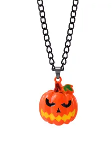 Halloween Necklace for Women & Men, Pumpkin Pendant Jewelry Accessory, Perfect Halloween Costume Gift