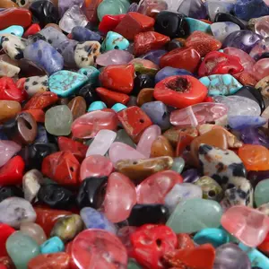 400 count  Chip Stone Beads Multicolor 5-8mm Irregular    Drilled DIY Loose Rocks Bead  for Bracelet Necklace  Making Crafting
