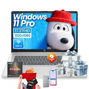 HP 17-inch Laptop for Business and Student -  up to 32GB RAM, 512GB SSD, AMD Ryzen 5 7430U, Windows 11 Pro, Wi-Fi 6, Fast Charge, 17.3” FHD Anti-Glare Display,Bundle Accessory