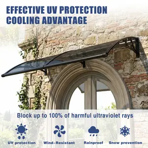 Awning for Door Entrance with Aluminum Alloy Bracket Outdoor Clear Door Awning Strong Load-Bearing Capacity for Rain Snow Sunlight Protection