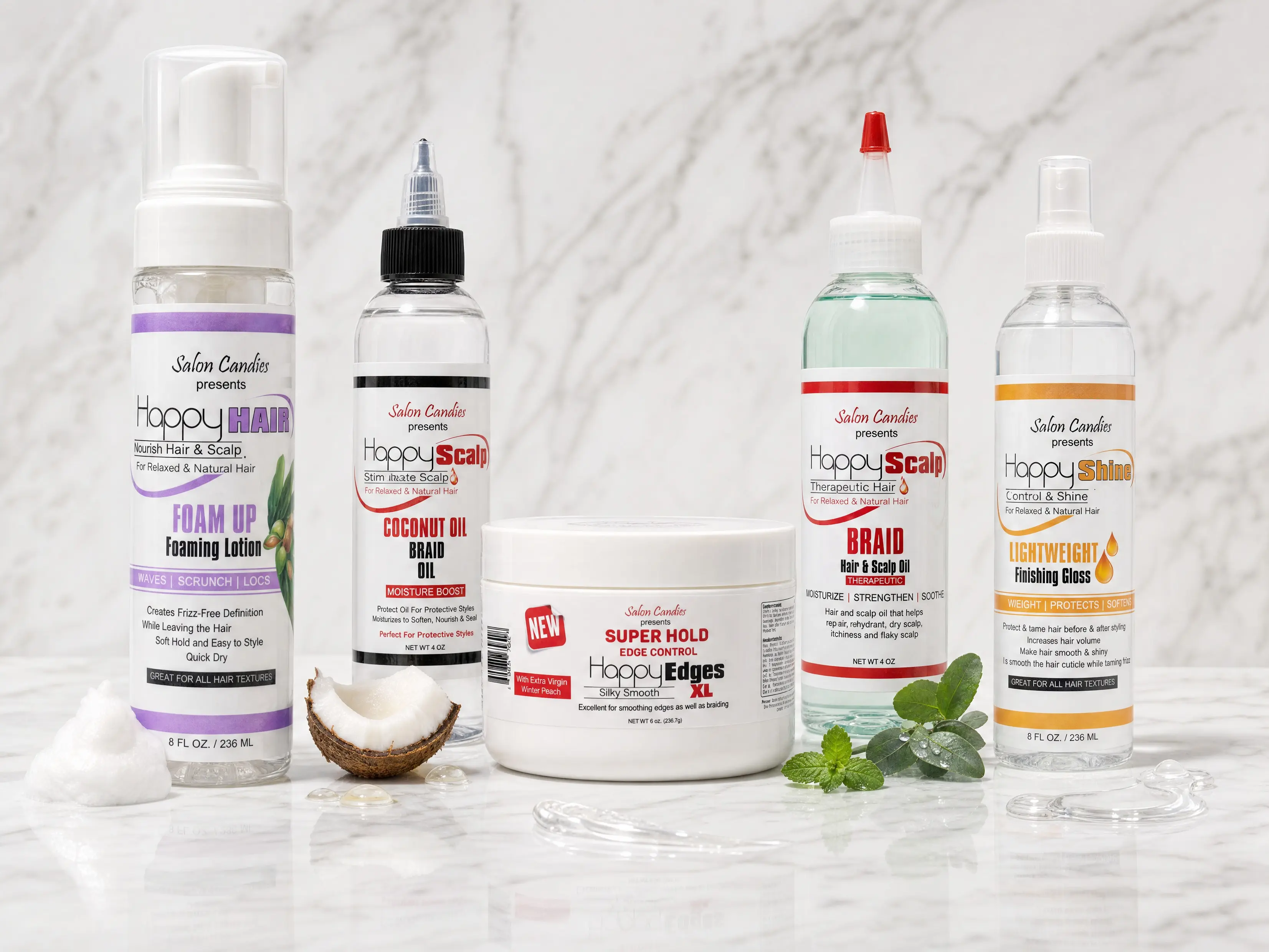 Salon-Quality Hair Styling Bundle - Coconut Foam Mousse & Gel Set for Professional Haircare Results