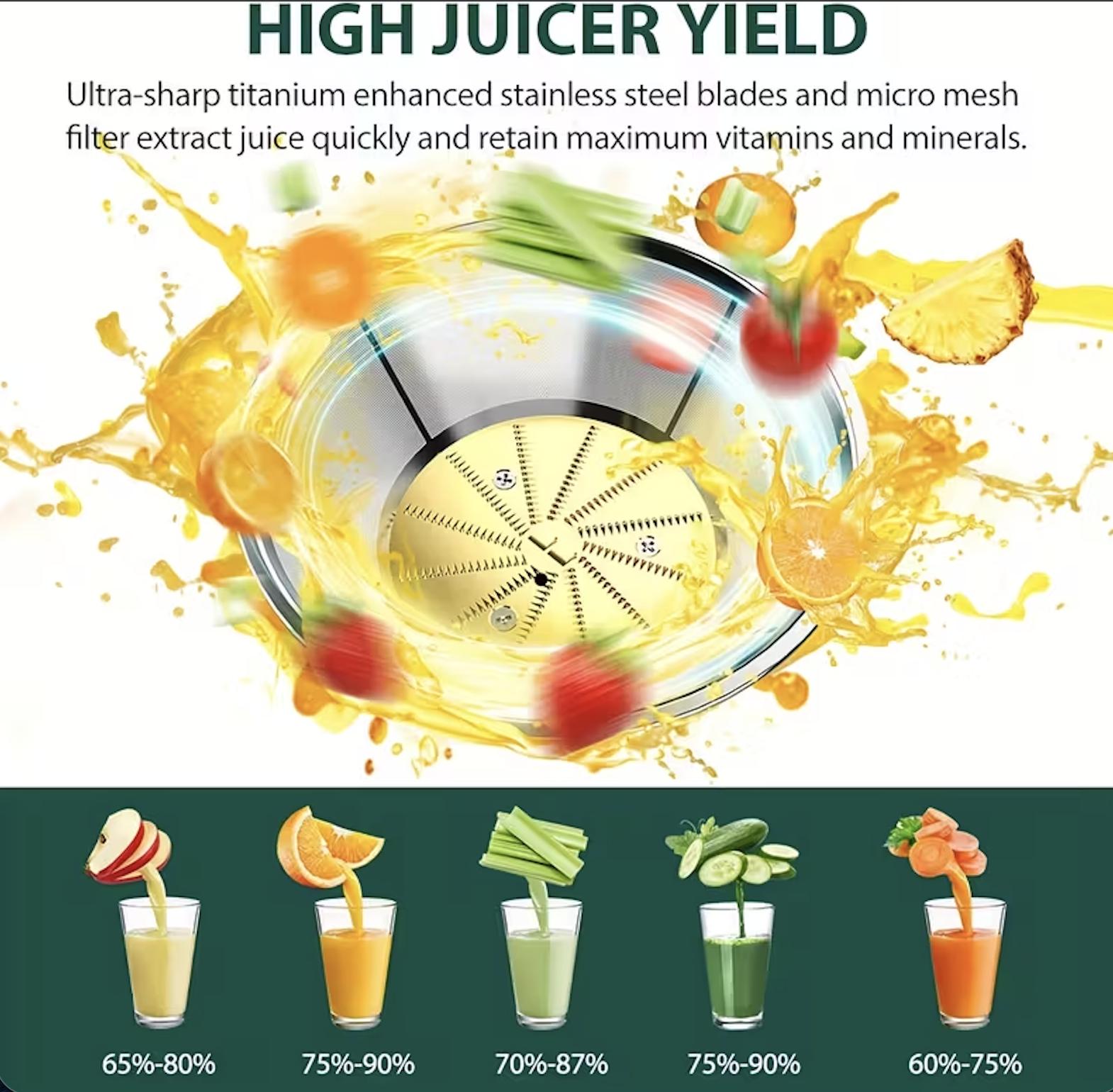 Multi-function Juicer - Juice Blender Mixer Food Processor - 3-inch Wide-mouth Juicer Extractor For Vegetables And Fruits - 3-speed Settings - Easy To Clean - Detachable High Juice Yield - Fast Juicing Quick Juice Extraction For Fruits And Vegetables