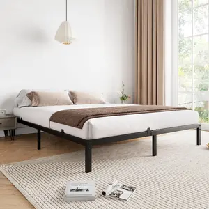 Garvee 10 Inch Full Bed Frame No Box Spring Needed, Heavy Duty Full Platform Metal Bed Frame with Metal Slats, Easy Assembly, Noise Free, Black