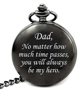 Dad Birthday Gifts Personalized Pocket Watch, Unique Dad Gift from Son Daughter, Gift for Fathers Day, Christmas Gifts for Dad, Father of the Groom Gift, Father of the Bride Gift