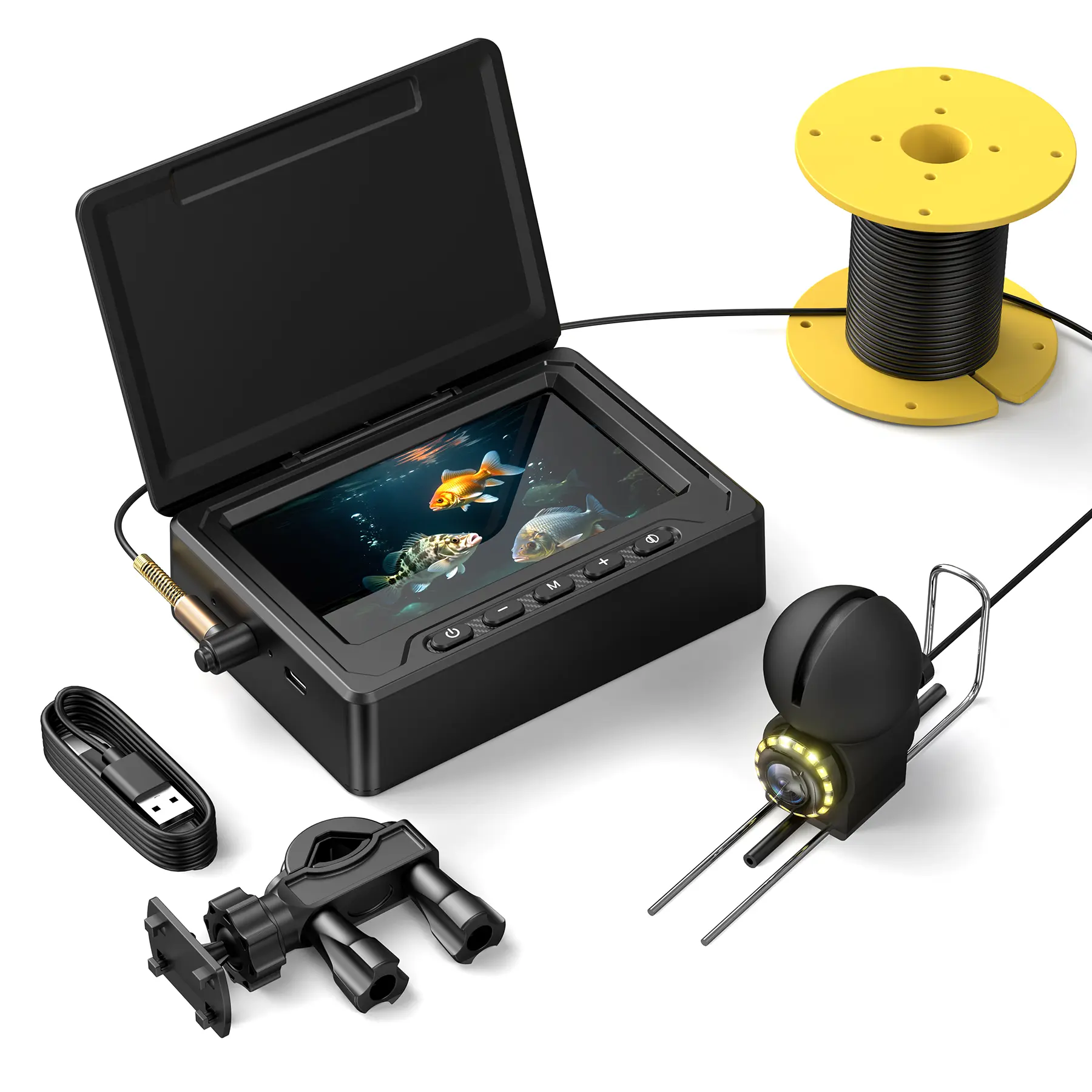 Underwater Fishing Endoscope Camera with 4.3" Screen, HD Fish Finder Camera, Waterproof Fishing Gear for Ice Fishing, Boat Fishing & Anglers
