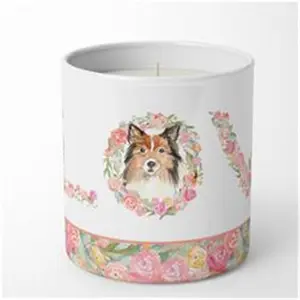 212 MAIN Hand-Poured Scented Soy Wax Candle (0.75 in.), Reusable Jar with Ceramic Holder, Unisex Sheltie Shetland Sheepdog No.2 Love Design, Cotton Wick, 70 Hrs Burn Time, Strong Fragrance, Home Decor Essential