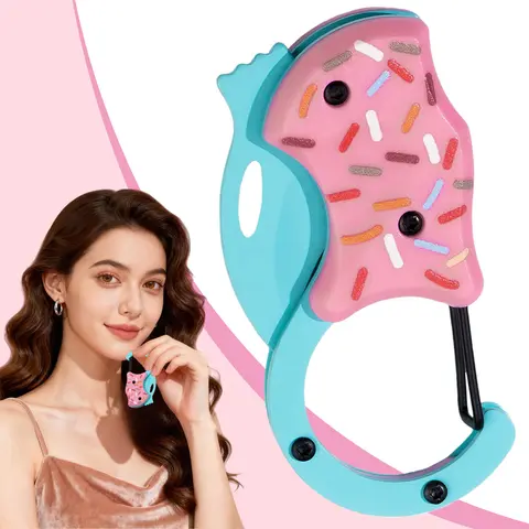 7.8cm Pink Donut Design ABS Folding Pocket Knife, Multi Use EDC Outdoor Camping Fishing Knife, Daily Carry Utility Box Cutter, Ideal Gift for Men (Tools & Hardware Hand Tool)